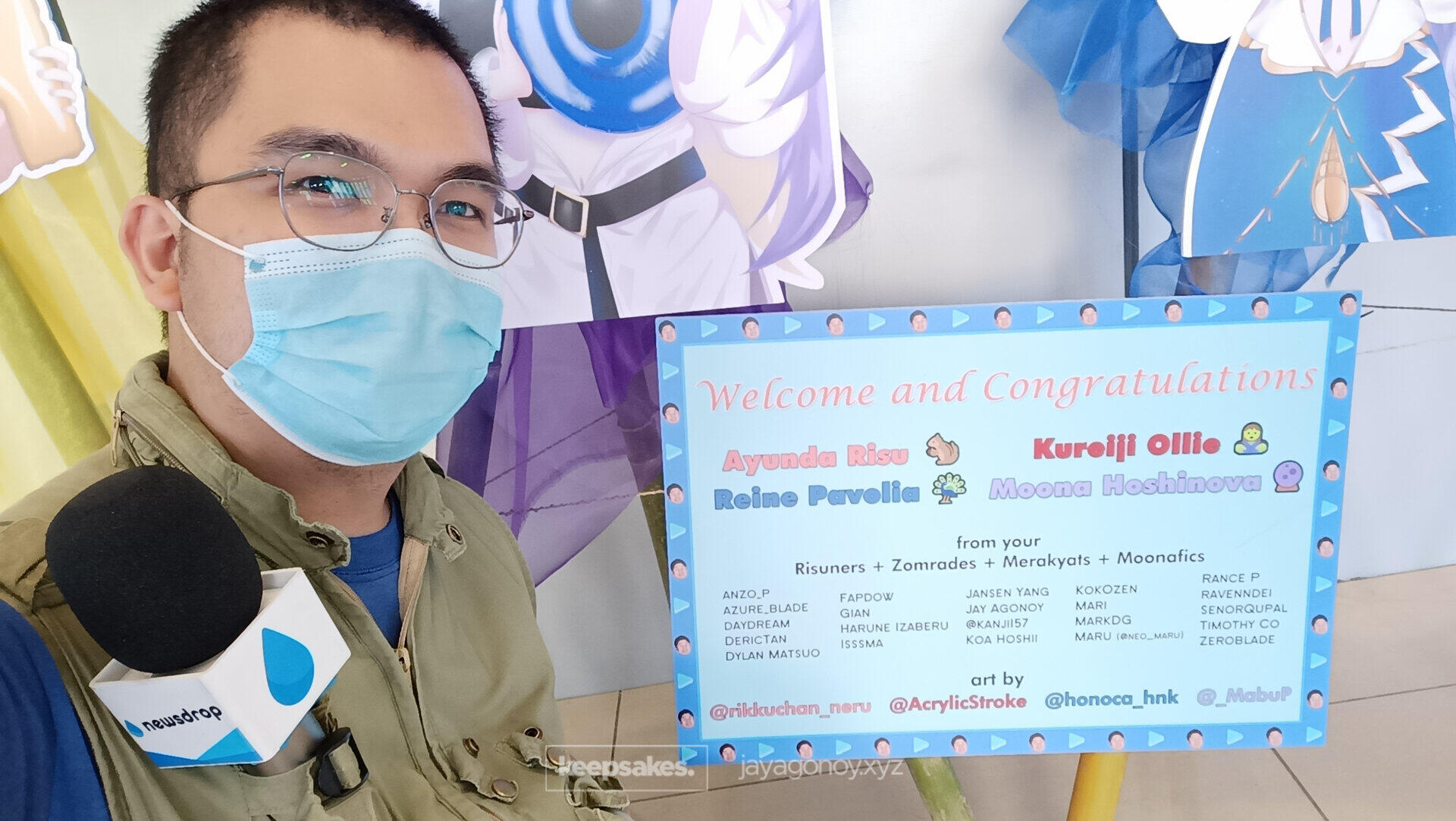 Ah yes, the flower stands for Hololive Indonesia VTubers who are guesting in the event. My name was perfectly displayed smack dab in the middle of the thank you board, and I like that.